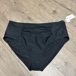 Black plus size full seat coverage slimming bikini bottoms basic